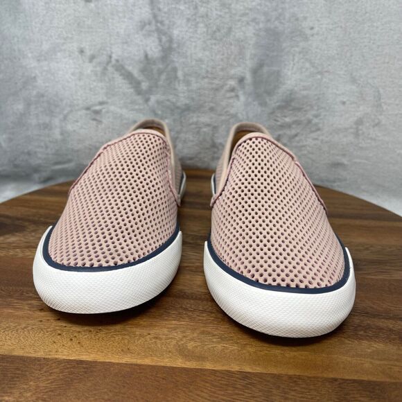 Sperry Sneakers Womens 8 Pink Pier Side Perforated Leather Slip On Boat Shoes - Picture 3 of 16